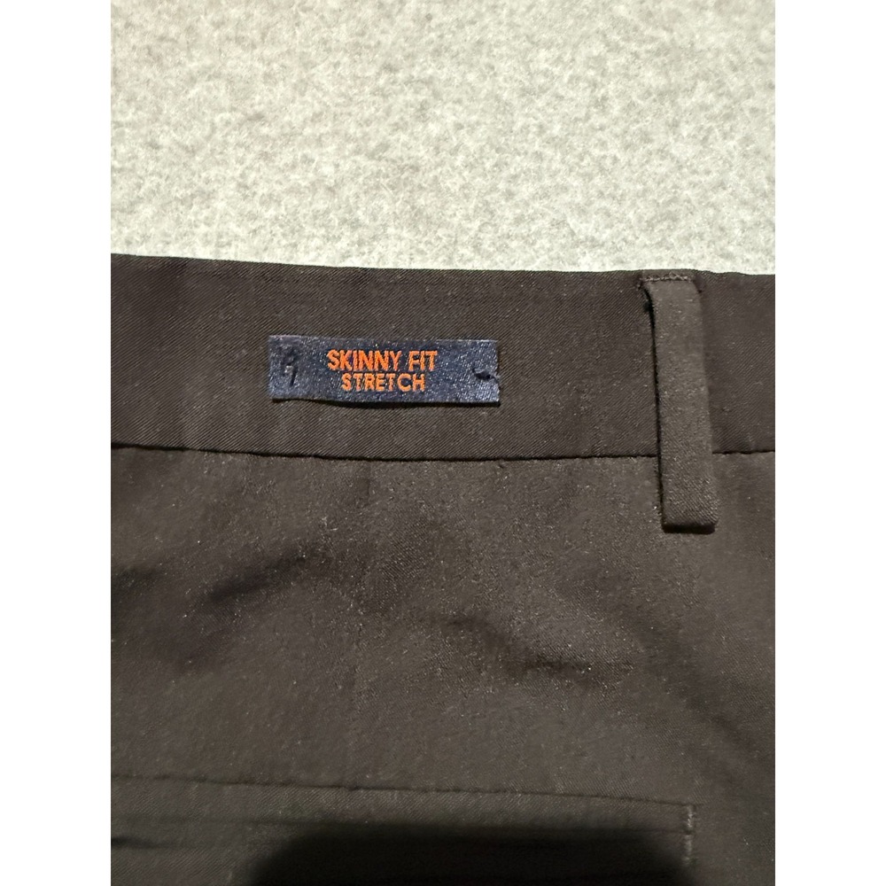Egara Black Skinny Fit Stretch Dress Pants 29x32 Pleated Poly Blend - Picture 4 of 9